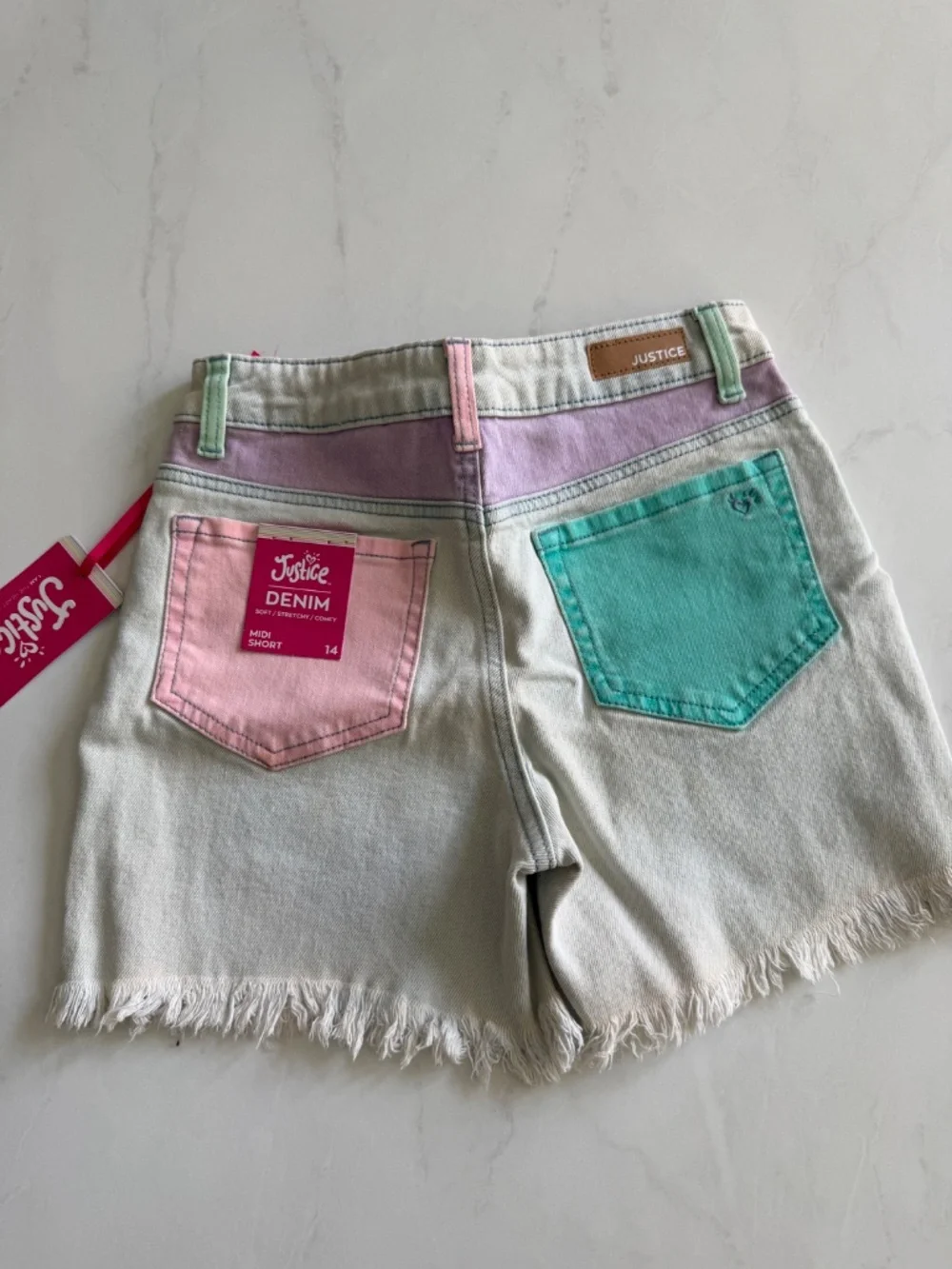 High rise denim short ( midi )